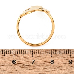 304 Stainless Steel Open Cuff Rings for Women&nbsp;RJEW-K321-03B