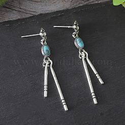 Alloy and Synthetic Turquoise Stud Earrings&nbsp;FS-WG2C5AC-01