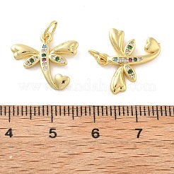 Brass Micro Pave Cubic Zirconia Pendants&nbsp;KK-C092-05G