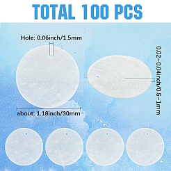 100Pcs Natural Capiz Shell Pendants&nbsp;SSHEL-SC0001-42