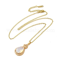 Brass Micro Pave Cubic Zirconia Pendant Necklaces&nbsp;NJEW-E106-19KCG