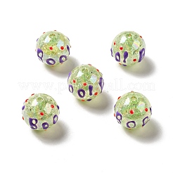 AB Color Transparent Crackle Acrylic Round Beads&nbsp;OACR-A013-04A