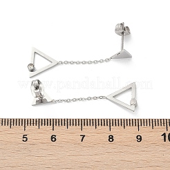 304 Stainless Steel Rhinestone Stud Earrings&nbsp;EJEW-Z089-17P