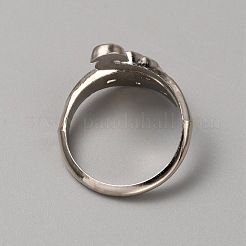 Alloy Peacock Open Cuff Ring&nbsp;RJEW-WH0001-20P