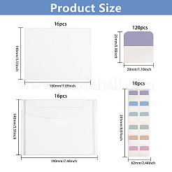 16Pcs PP Plastic Envelope&nbsp;STIC-GL0001-08