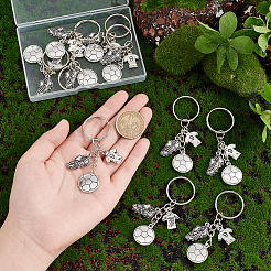 10Pcs Football Theme Tibetan Style Alloy Pendant Keychain&nbsp;KEYC-PH0001-81