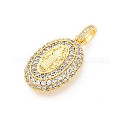 Brass Micro Pave Cubic Zirconia European Dangle Charms&nbsp;KK-D325-36G