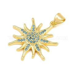 Brass Micro Pave Sky Blue Cubic Zirconia Pendants&nbsp;CU-CBA4A93-03D-G