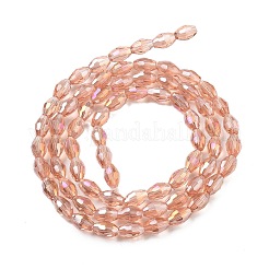 Transparent Electroplate Glass Beads Strands&nbsp;X-EGLA-A037-T6x8mm-B06