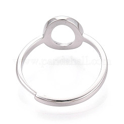 Adjustable 925 Sterling Silver Blank Oval Bezel Ring Settings&nbsp;STER-T008-93P