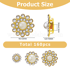 160Pcs Glass Rhinestone Sew on Rhinestone&nbsp;FIND-HS0002-23