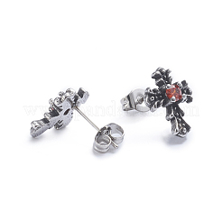 Retro 304 Stainless Steel Stud Earrings&nbsp;EJEW-L248-059AS