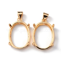 Brass Basket Pendant Setting with Prongs Mounting&nbsp;KK-WH0031-32G-02