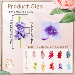 12Pcs 12 Colors Silk Fabric & Plastic Simulation Hyacinth&nbsp;AJEW-SC0031-56