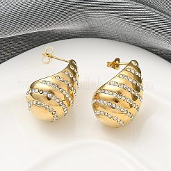 304 Stainless Steel Teardrop Stud Earrings&nbsp;EJEW-B108-06G
