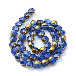 Half Plated Electroplate Transparent Glass Beads Strands&nbsp;EGLA-E060-02A-HP08