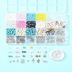 DIY Summer Glass & Synthetic Magnesite & Shell Bangle Making Kits&nbsp;DIY-FS0007-91