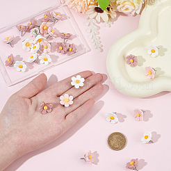30Pcs 3 Colors Flower Resin Drawing Pins&nbsp;AJEW-BM0001-03A