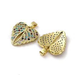Brass Micro Pave Cubic Zirconia Pendants&nbsp;KK-F903-09G