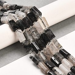Natural Black Rutilated Quartz Beads Strands&nbsp;G-G068-A32-01