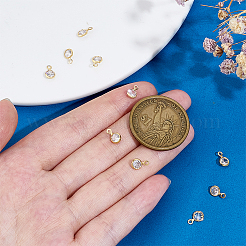 Brass Clear Cubic Zirconia Charms&nbsp;KK-PH0014-36B