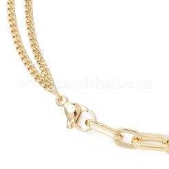 Natural Pearl Round Tassel Brass Twisted Chain Cable Chain Lariat Necklaces&nbsp;NJEW-JN05843