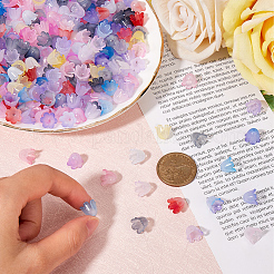 500Pcs 10 Colors Two Tone Acrylic Bead Caps&nbsp;MACR-SC0001-68