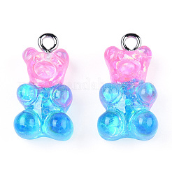 10Pcs Transparent Resin Glitter Pendants&nbsp;CRES-TAC0007-07P-01