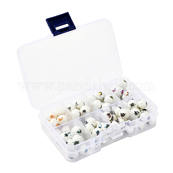 80Pcs 8 Colors Christmas Opaque Glass Beads&nbsp;EGLA-YW0001-03