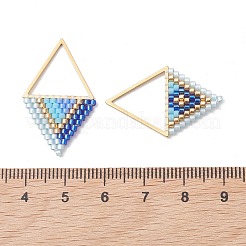 5Pcs 5 Styles Glass Seed Bead & 304 Stainless Steel Pendants&nbsp;PALLOY-MZ01309