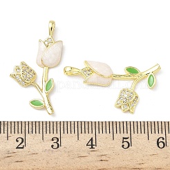 Brass Micro Pave Cubic Zirconia with Enamel Pendants&nbsp;KK-Z134-05G-01