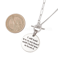 Alloy Disc with Word Pendant 304 Stainless Steel Mixed Chain OT Necklaces&nbsp;NJEW-JN05867