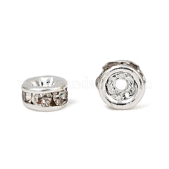 Rack Plating Rondelle Brass Grade A Crystal Rhinestone Spacer Beads&nbsp;X-RB-D300-S