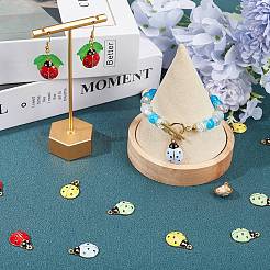 30Pcs 5 Colors Alloy Enamel Pendant Rhinestone Settings&nbsp;ENAM-SC0004-91