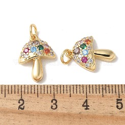 Brass Micro Pave Clear Cubic Zirconia Pendants&nbsp;KK-Q031-24G