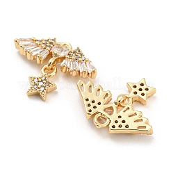 Brass Micro Cubic Zirconia Pendants&nbsp;KK-Q789-31G