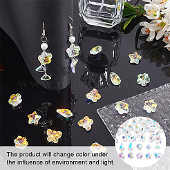 60Pcs 10 Style Faceted Glass Pendants&nbsp;GLAA-GA0001-62