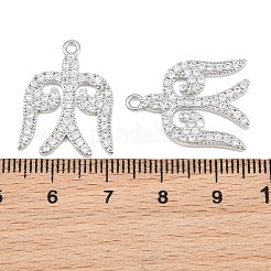 Brass Micro Pave Clear Cubic Zirconia Pendants&nbsp;CU-CBA7BFE-02B-P