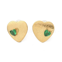 Brass & Glass & Plastic Stud Earrings&nbsp;EJEW-D302-03G-01B