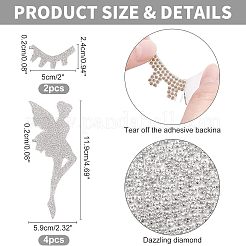 6Pcs Eyelash & Fairy Glitter Hotfix Rhinestone&nbsp;DIY-FH0003-48