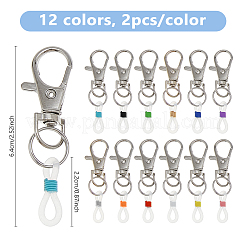24Pcs 12 Colors Silicone Pen Clip Pendant Decorations&nbsp;HJEW-DC00051