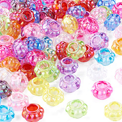 100Pcs UV Plating Transparent Acrylic European Beads&nbsp;TACR-TA0001-93C