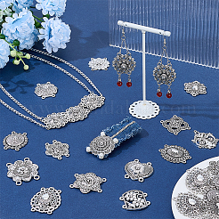 64Pcs 16 Styles Tibetan Style Alloy Multi-Strand Links&nbsp;FIND-PH0061-95