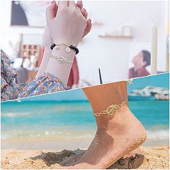 40Pcs 2 Colors Alloy Cable Chain Bracelets Set with Toggle Clasps&nbsp;BJEW-GL0001-10