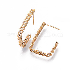 Brass Clear Micro Pave Cubic Zirconia Stud Earrings&nbsp;KK-N232-192-NF