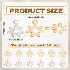 40Pcs 2 Colors 304 Stainless Steel Charms&nbsp;STAS-LP0004-38