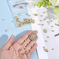 80Pcs 8 Styles Brass Beads&nbsp;KK-BBC0022-35