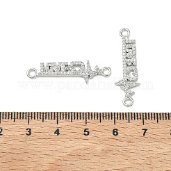 SHEGRACE Brass Micro Pave Clear Cubic Zirconia Connector Charms&nbsp;XGRQ3D373-494P