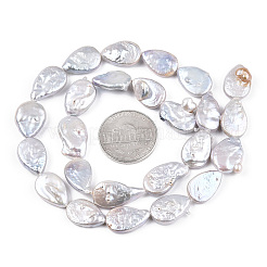 Baroque Natural Nucleated Pearl Keshi Pearl Beads Strands&nbsp;PEAR-S020-Z01