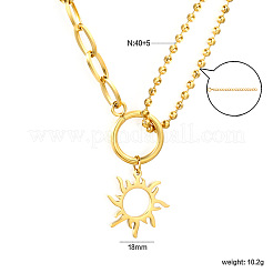 304 Stainless Steel Sun Pendant Necklaces for Women&nbsp;WGEC704-02